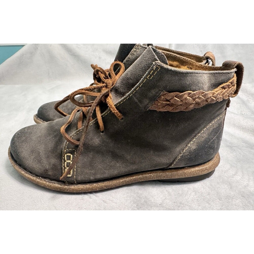 Børn Temple II Women's Ankle Boots Suede Leather  Braided Chukka Comfort Size 10